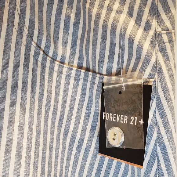 F21 Plus Size Blue & White Striped Skirt - Picture 5 of 6